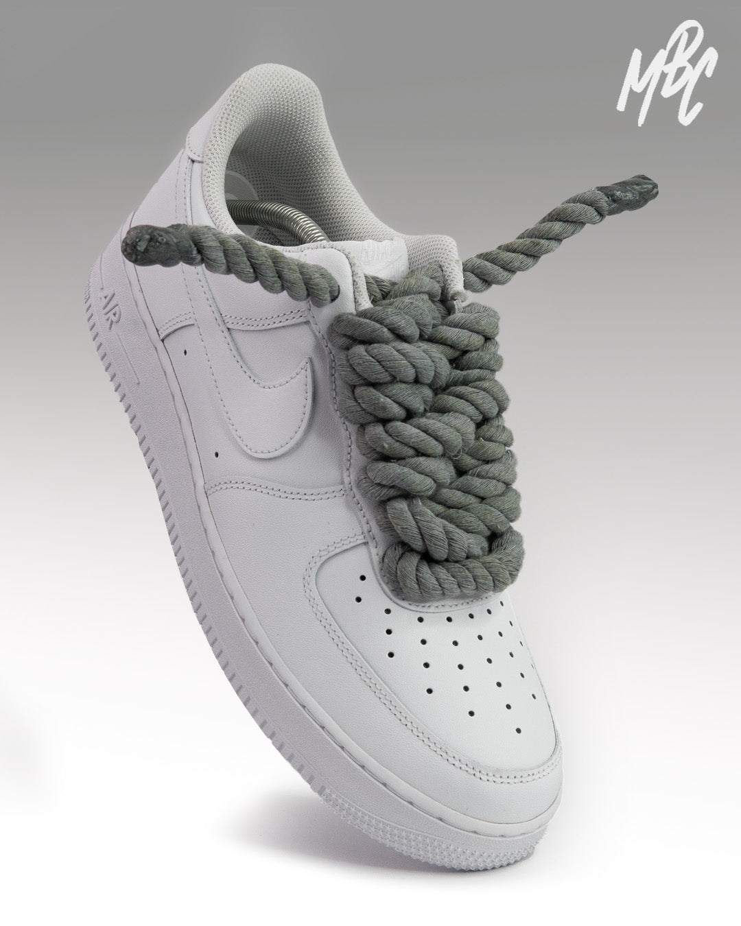 Shoes, Custom Air Forces With Rope Laces And Flower Patch