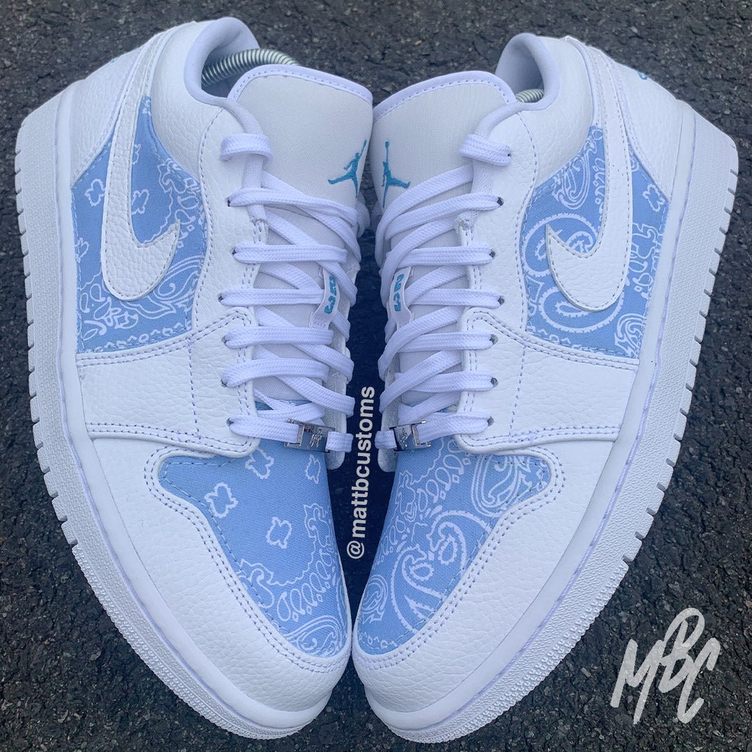 Bandana (Cut & Sew) Design - Custom Nike Jordan 1 Low Trainers â MattB Customs