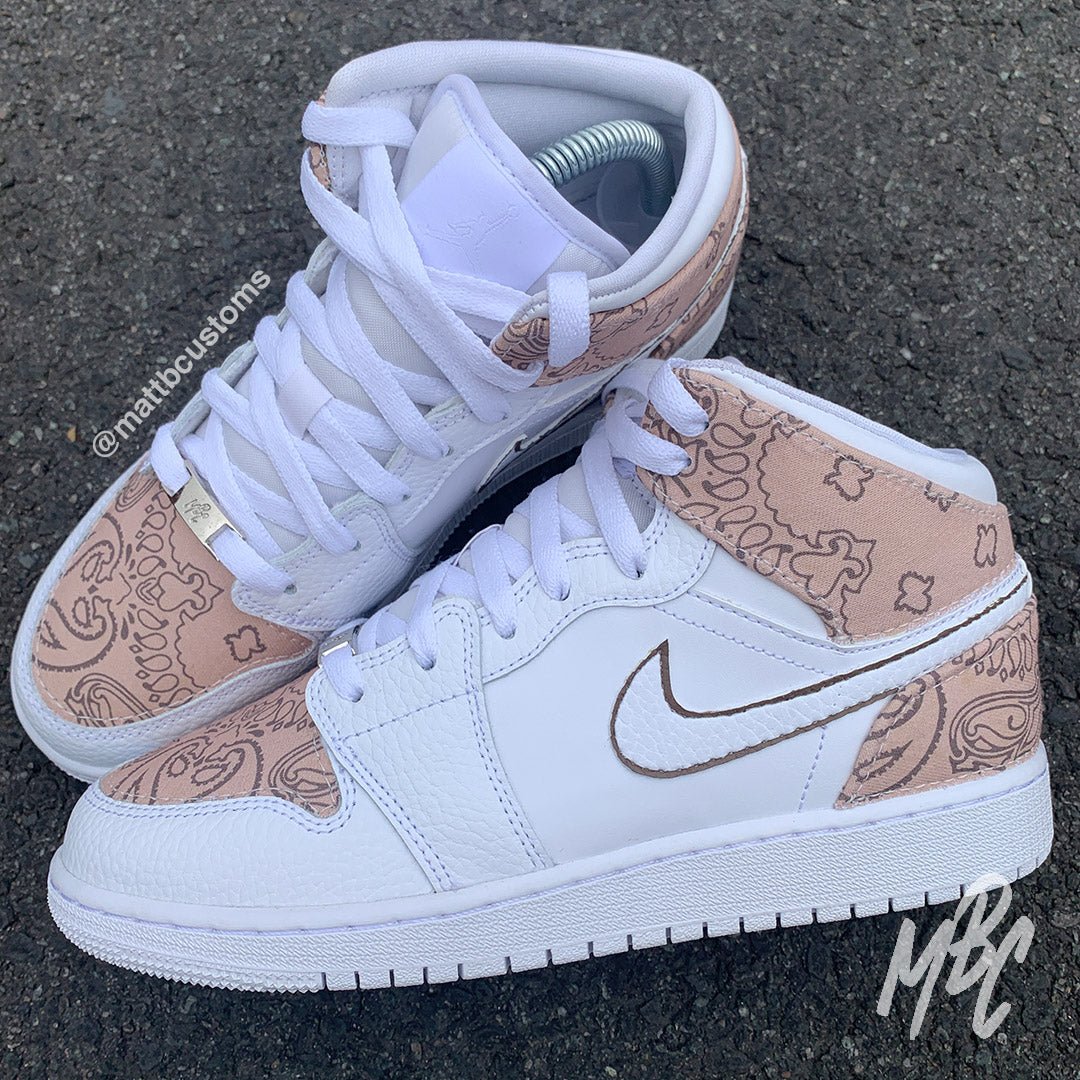 Bandana (Cut & Sew) Design - Custom Nike Jordan 1 Mid Trainers â MattB Customs