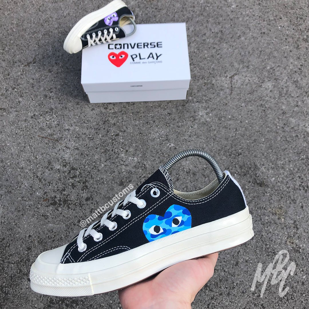 Bape Camo - Converse X CDG Black Custom Sneakers