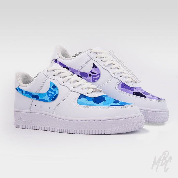Purple x Blue LV Air Force 1 Custom  Nike fashion shoes, Nike air shoes,  Custom sneakers diy
