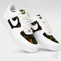 Black Acid Wash Paint Splat Denim - Air Force 1 Custom Nike Sneakers