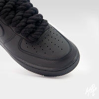 Black Thicc Laces - Black Air Force 1 | UK 6.5 Nike Sneakers