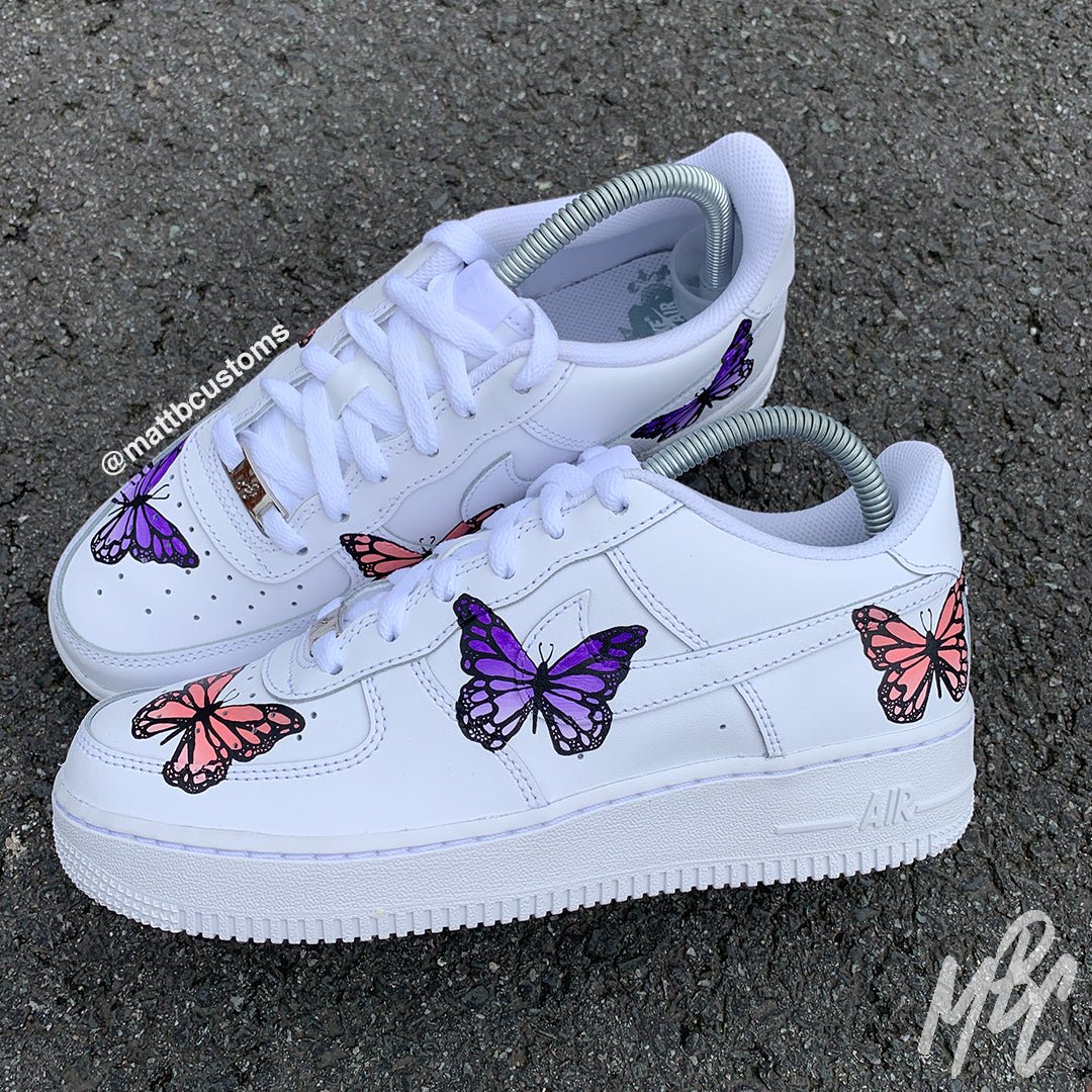 Custom Air Force 1 Butterfly Purple Blue – shecustomize