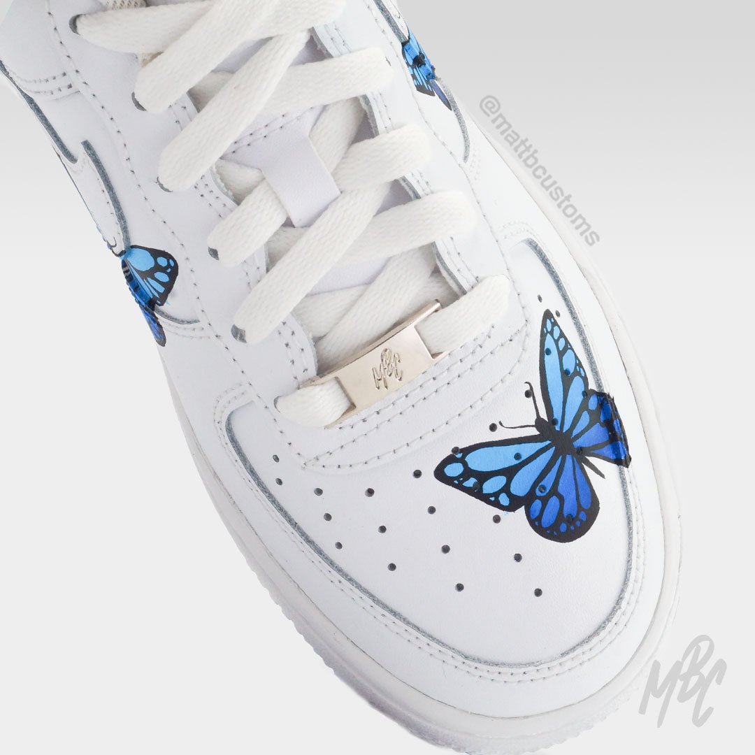 Light Blue and Purple Swallowtail Butterfly Custom Air Force 1 - Hand –  Merakicks