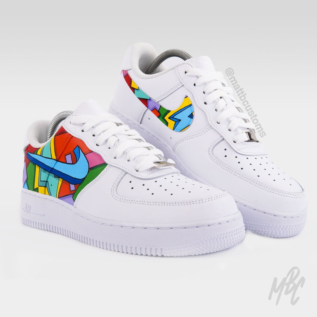 Air Force 1 Cartoon - White Swoosh – Custom Feens