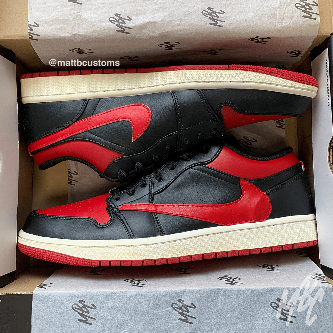 Chicago Reverse Swoosh - Jordan 1 Low | UK 9.5 – MattB Customs