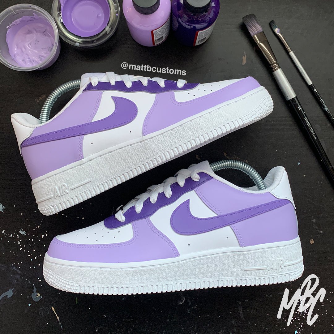 Custom Sneakers Nike Air Force One Violet Pastel Tone Colourway