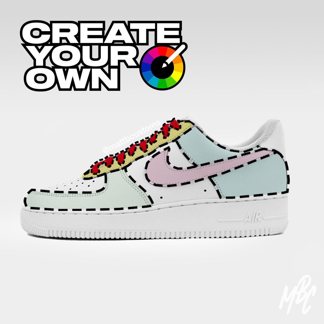 3 Tone Colourway (Create Your Own) Design - Custom Nike Air Force 1 Trainers â MattB Customs