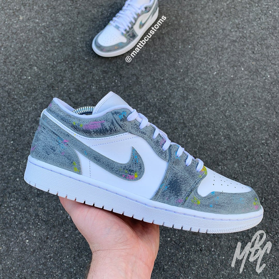 Concrete - Jordan 1 Low Custom Nike Sneakers