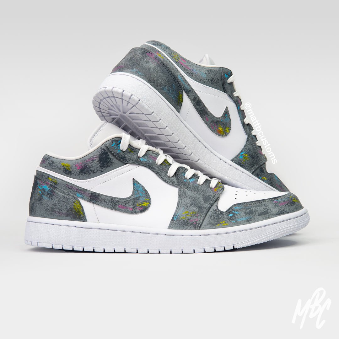 Concrete Design Custom Nike Jordan 1 Low Trainers MattB Customs Concrete Design Custom Nike Jordan 1 Low Trainers MattB Customs