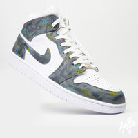 Concrete - Jordan 1 Mid Custom Nike Sneakers