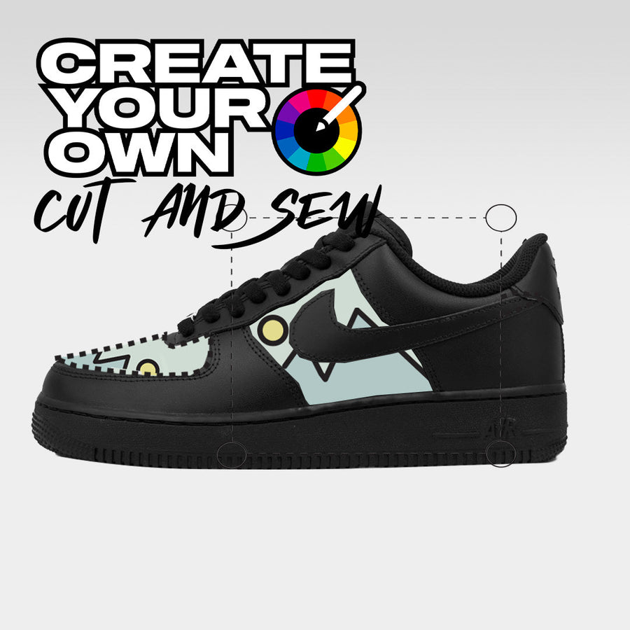 Cut & Sew (Create Your Own) - Black Air Force 1 Custom Nike Sneakers