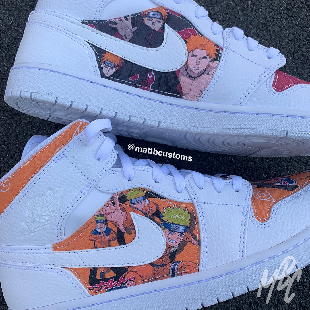 Legend of Strong Wind (Cut & Sew) - Jordan 1 Mid Custom Nike Sneakers