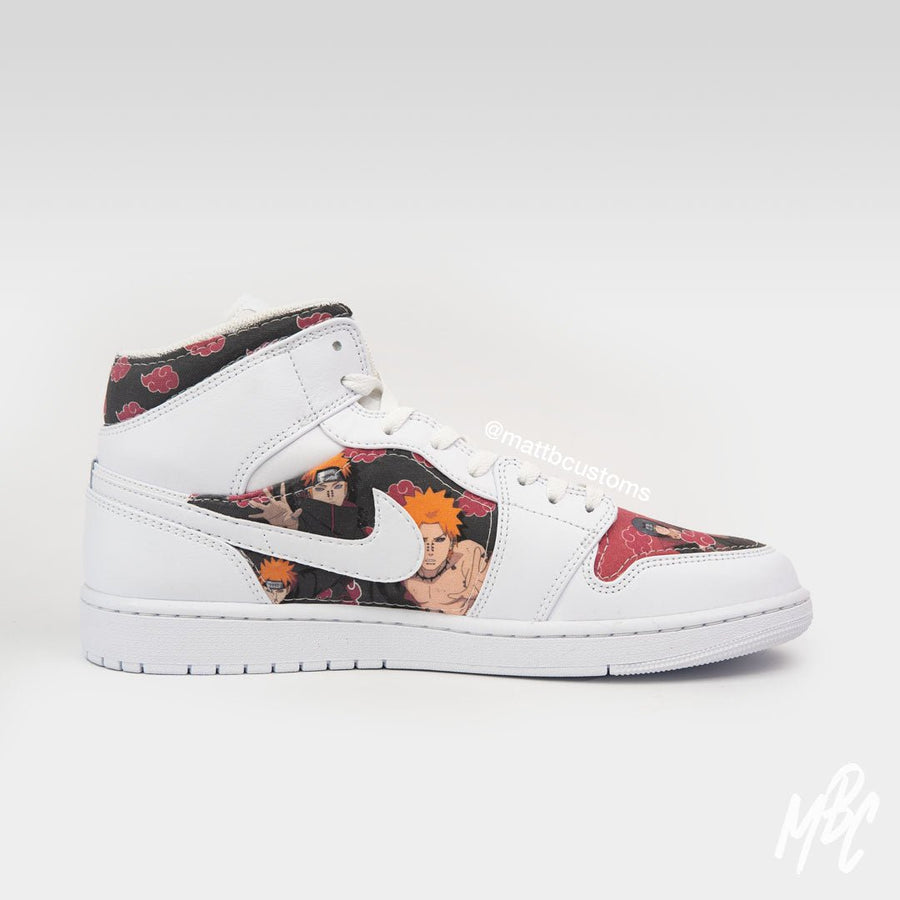 Legend of Strong Wind (Cut & Sew) - Jordan 1 Mid Custom Nike Sneakers
