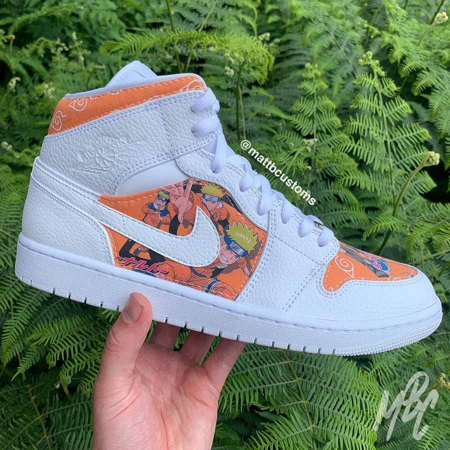 Legend of Strong Wind (Cut & Sew) - Jordan 1 Mid Custom Nike Sneakers