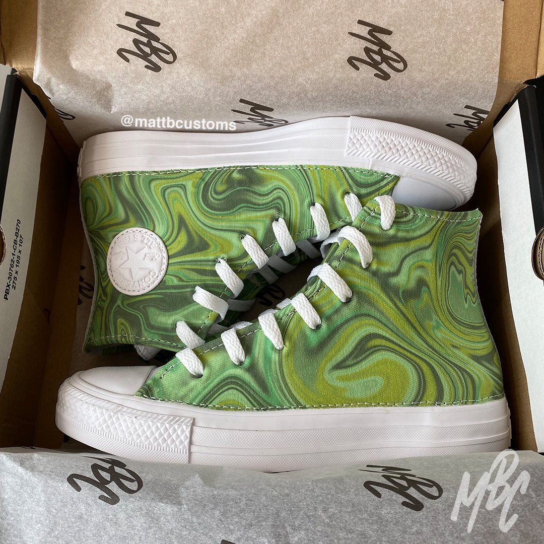 Lime Liquid Marble - Converse | UK 3 Sneakers