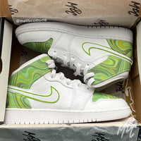 Lime Liquid Marble - Jordan 1 Mid | UK 5.5 Nike Sneakers