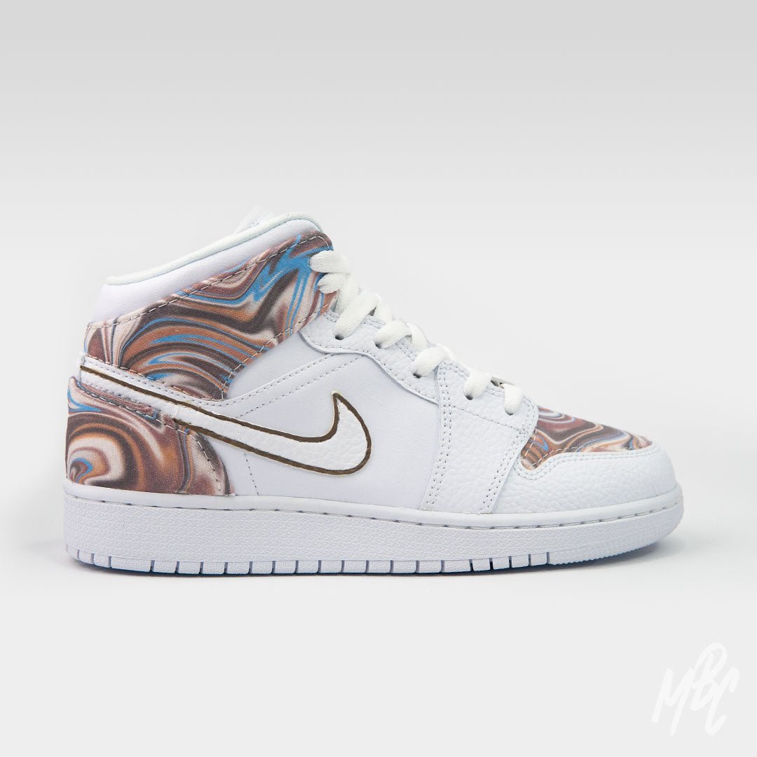 Liquid Marble Blue Latte - Jordan 1 Mid | UK 5.5 Nike Sneakers