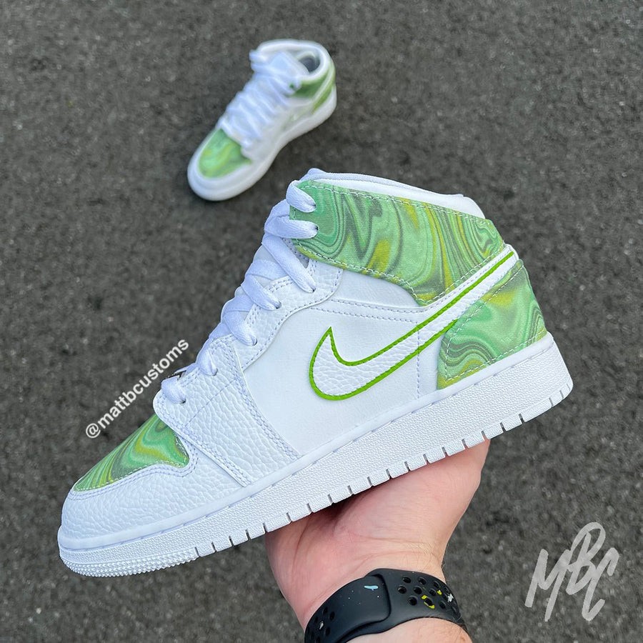 Liquid Marble - Jordan 1 Mid Custom Nike Sneakers