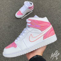 Liquid Marble - Jordan 1 Mid Custom Nike Sneakers