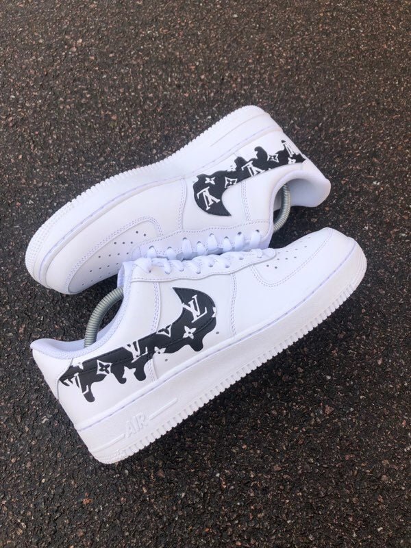 Custom Air Force 1 Drip LV Patches, Easy Iron On Black Drip LV Patches –  theshoesgirl