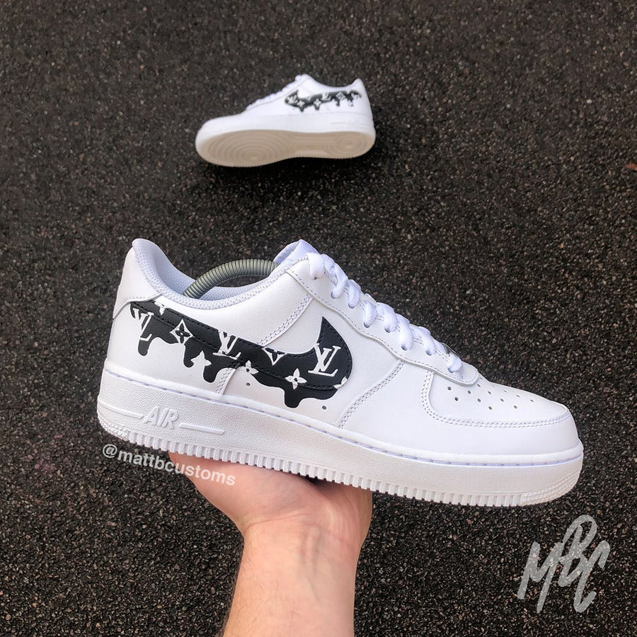 Kick Customs - Louis Vuitton Red Nike Air Force 1 drip💧🖌 DM📥 Follow  @kickcustomss for more! Tag your friends🏷 #nike #style #drip #follow  #kicksofinstagram #kicks #customisedshoes #customairforceones #drippy