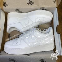 *PRE-MADE* NIKE AF1 - REFLECTIVE MINI SWOOSH | UK 3 - MattB Customs