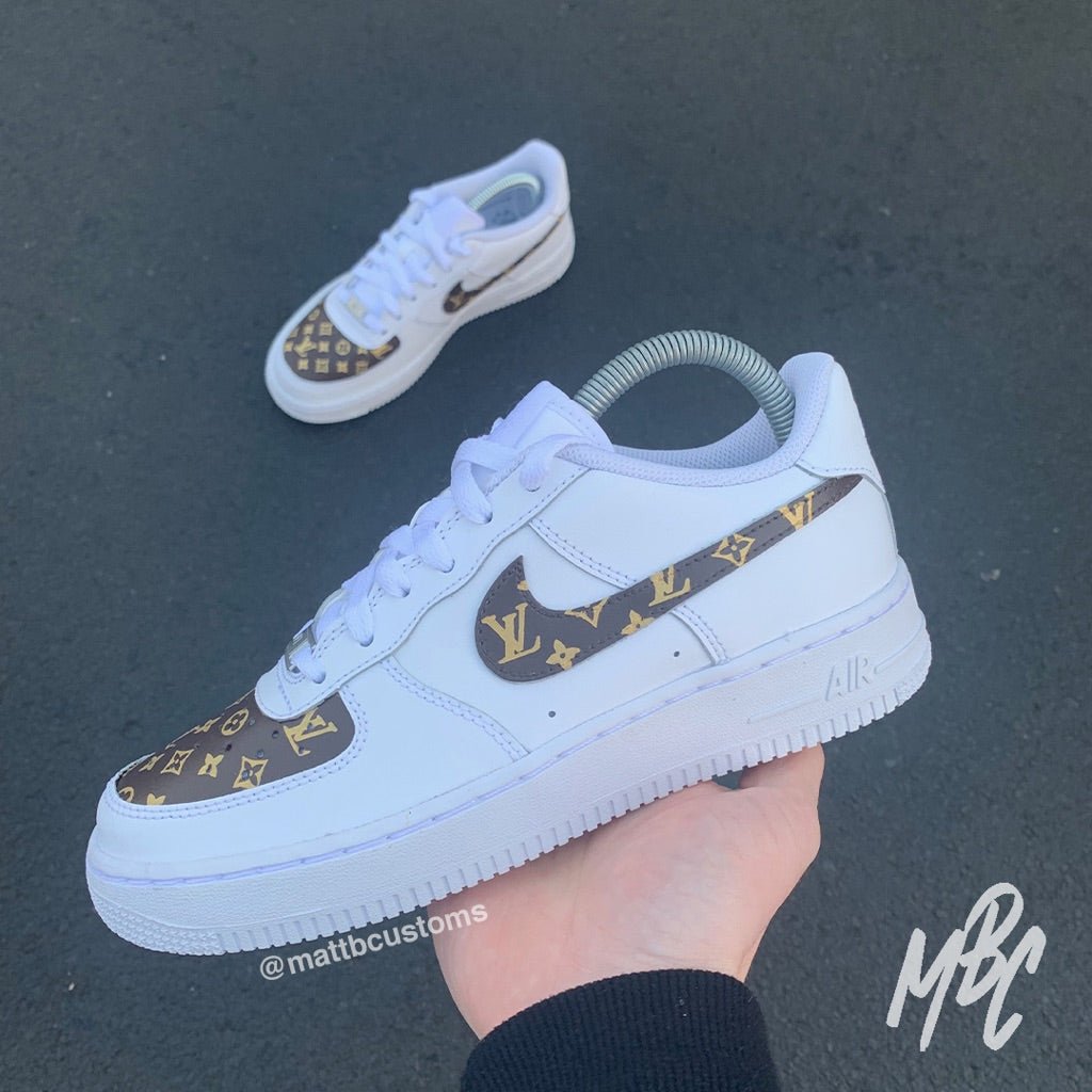 X 20 CUSTOM BROWN LV AIR FORCE 1 - PRESTIGE QUALITY CUSTOMS