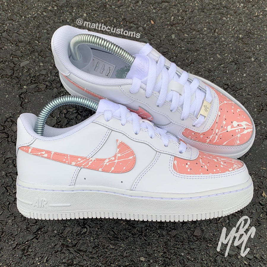 Pink Paint Splat - Air Force 1 | UK 4 Nike Sneakers