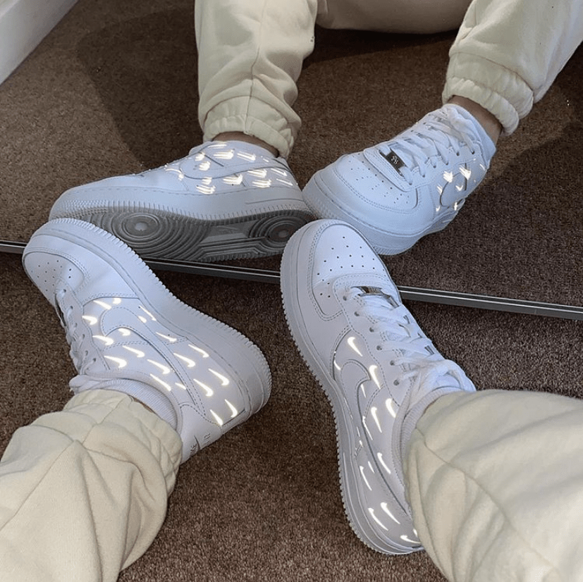 Reflective Mini Swoosh - Air Force 1 Custom Nike Sneakers