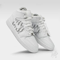 Reflective Oblique Monogram - Jordan 1 Mid Custom Nike Sneakers