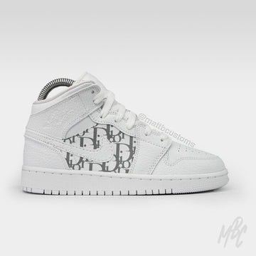 Reflective Oblique Monogram - Jordan 1 Mid Custom Nike Sneakers