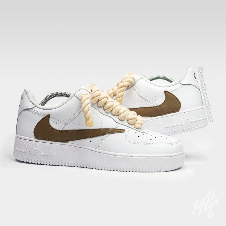 "Reverse Swoosh" Thicc Lace - Air Force 1 Custom Nike Sneakers