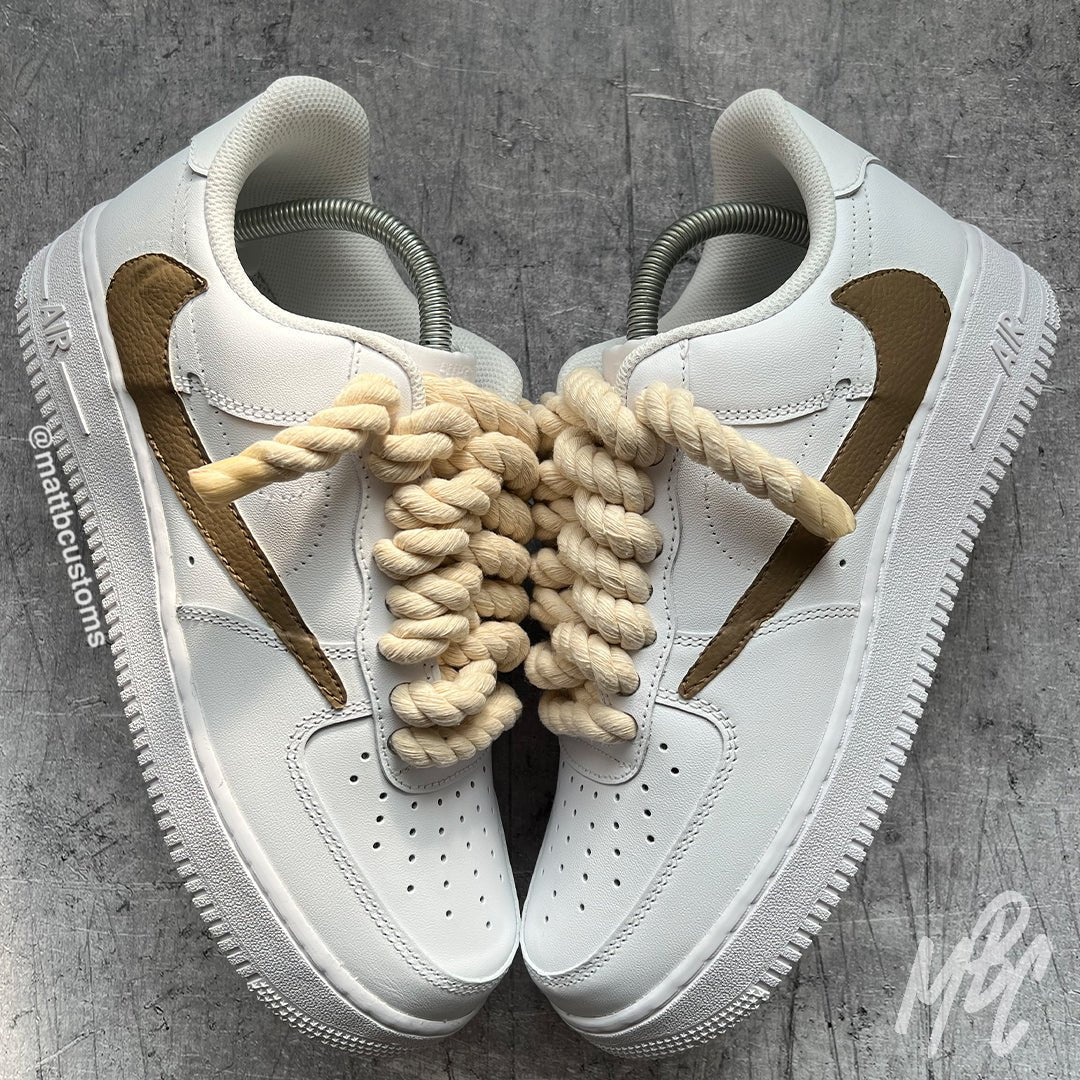 Reverse Swoosh Thicc Lace Design - Custom Nike Air Force 1