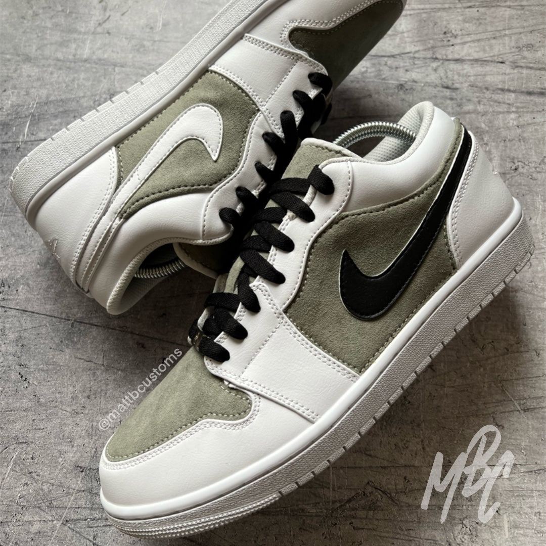 Sage Green Suede - Jordan 1 Low Custom Nike Sneakers