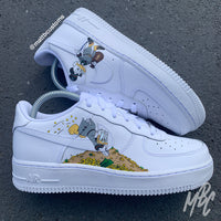 Nike Air Force 1 Scrooge the Baller Hand Painted Custom Trainer Design