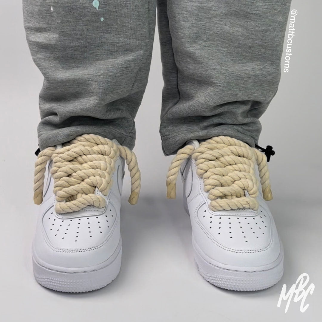 HOW TO: DIY OFF WHITE DUNK STYLE LACES ON AIR FORCE ONES!! 
